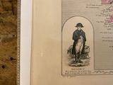 an old book with a picture of a man in a hat and coat