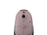 the pink vacuum is on a white surface with a white background