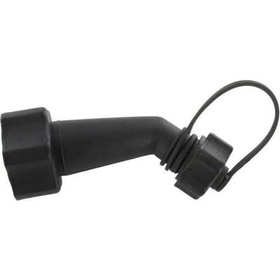 a close up of a black hose on a white background