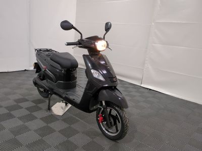 a scooter that is parked in a room