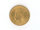 une pièce d'or sur laquelle est représentée une tête d'Indien