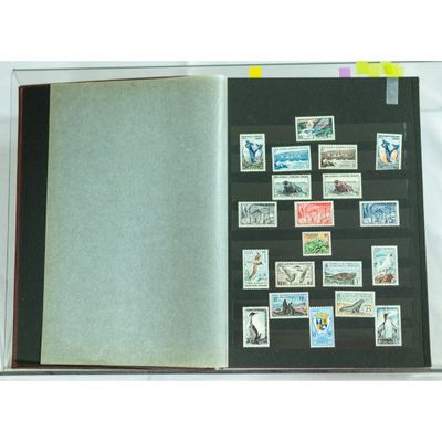 a book with stamps on the cover of it