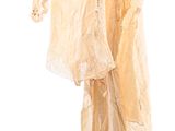 three dresses hanging on a clothes rack on a white background