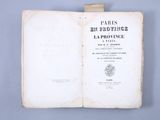 an open book with a black and white title on it