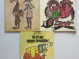 trois livres pour enfants posés sur une surface blanche, avec l'image d'un homme et d'une vache