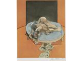 an image of a painting of a dog laying on top of a table