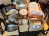 a table with a lot of plates and bowls on it
