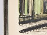 a picture of a drawing of a train coming down the tracks