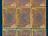 nine squares of brown and yellow paint on a blue background