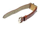 a close up of a watch strap on a white background