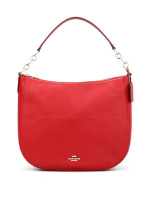 coach red leather hobo bag