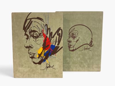 two books with a drawing of a man and a woman on them