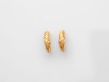 a pair of gold and diamond earrings