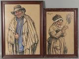 peinture représentant un homme et une femme debout l'un à côté de l'autre sur un mur