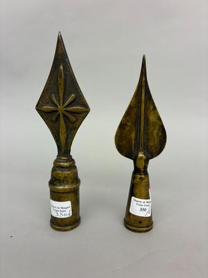 pair of antique brass candlesticks