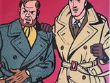two men standing next to each other in a comic book