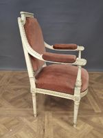 Fauteuil à dossier plat en bois laqué blanc, de style Louis … (photo 3)