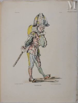 un vieux livre sur lequel figure le dessin d'un homme portant un chapeau et une canne