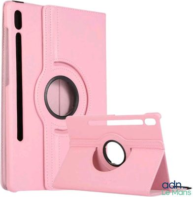 a pink ipad case with a circular ring on the front
