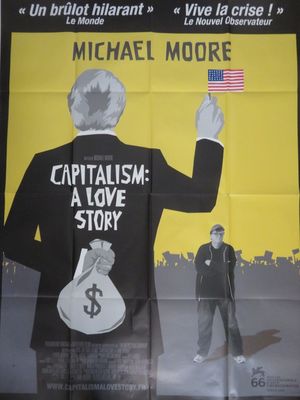 une image d'une affiche du film « Capitalisme : une histoire d'amour »