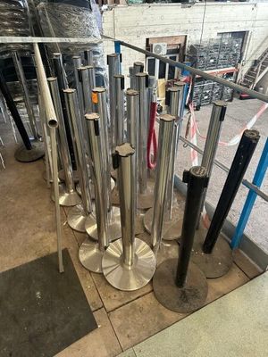 a lot of metal poles that are on the ground
