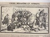 an old newspaper with a picture of a military scene