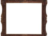 an old wooden picture frame with a white background