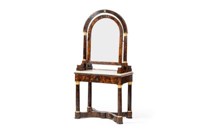une image représentant un miroir et une table sur laquelle est posé un miroir