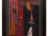 a painting of a man with a hat on his head