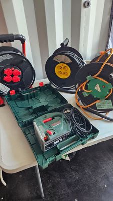 a table with a bunch of tools on top of it