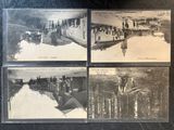 plusieurs vieilles photos en noir et blanc représentant un train sur une voie ferrée