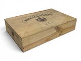 an image of a wooden box with a label on it