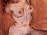 une image représentant le dessin d'une femme nue, la tête tournée sur le côté