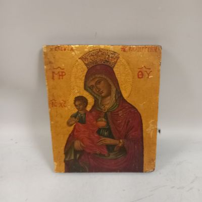 the icon of the virgin and child is on display in the museum