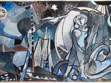 une image représentant un tableau où l'on voit une femme et un homme sur un bateau
