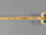 une image représentant une guitare fabriquée à partir d'une peau de serpent