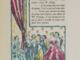 illustration of a book with a picture of a woman in a pink dress and a man in a tuxedo