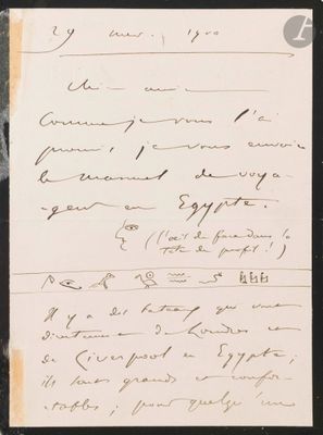 Camille SAINT-SAËNS (1835-1921). L.A.S. avec dessins, 29 nov…