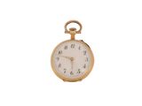 une image d'une montre de poche en gros plan sur fond blanc