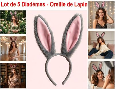 a collage of pictures of a woman wearing bunny ears