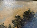a picture of a painting of trees in a field