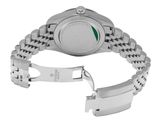a close up of a wrist watch with a metal bracelet
