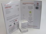 a picture of a white box with a certificate on it