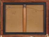 an image of a painting of a wooden frame with a drawing on it