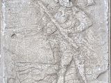 une image représentant un relief en pierre d'un homme muni d'un bâton