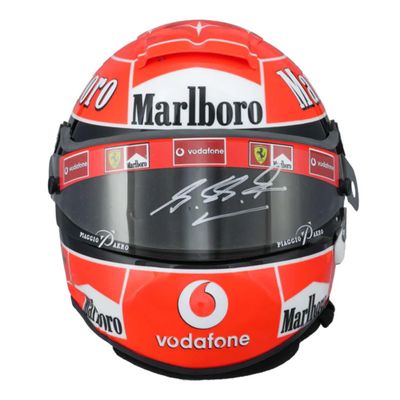 a close up of a helmet with a picture of a man on it