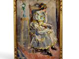 an image of a painting of a woman sitting in a chair