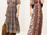 two women in dresses and fringes standing next to each other