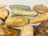 a lot of rocks that are on a table