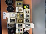 a display of cameras and other electronics in a store